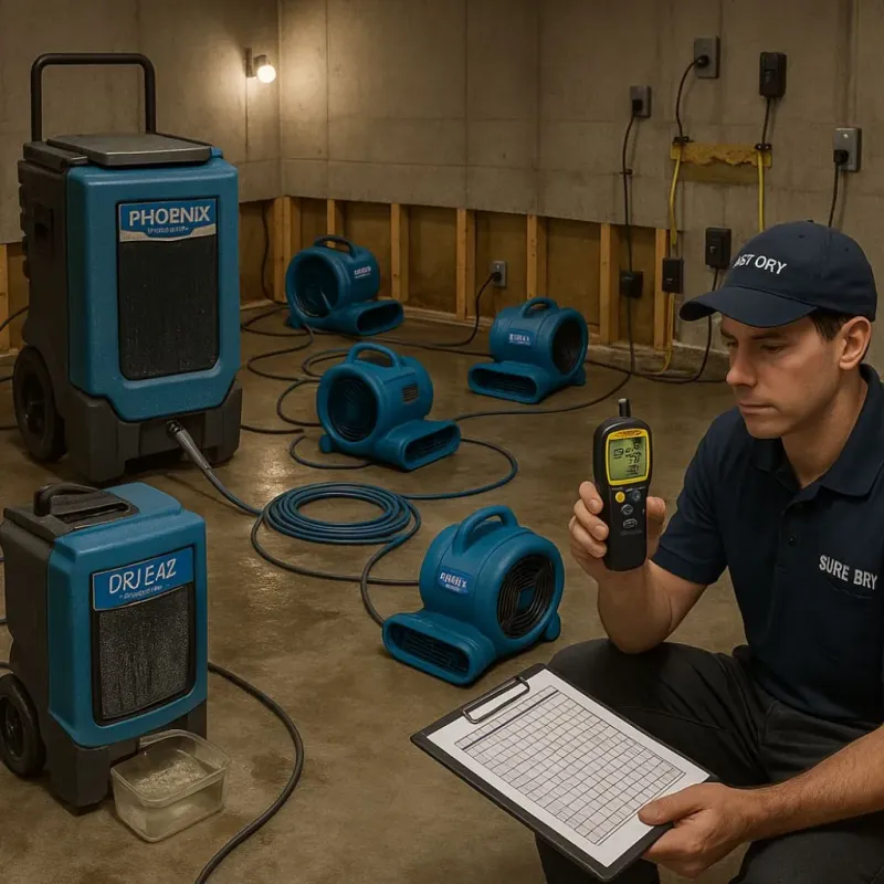 Structural Drying and Dehumidification process in Estero, FL